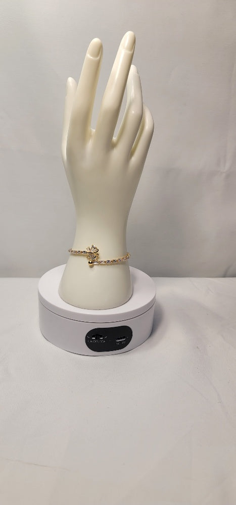 Elegant Silver and Gold Butterfly Fashion Bracelet