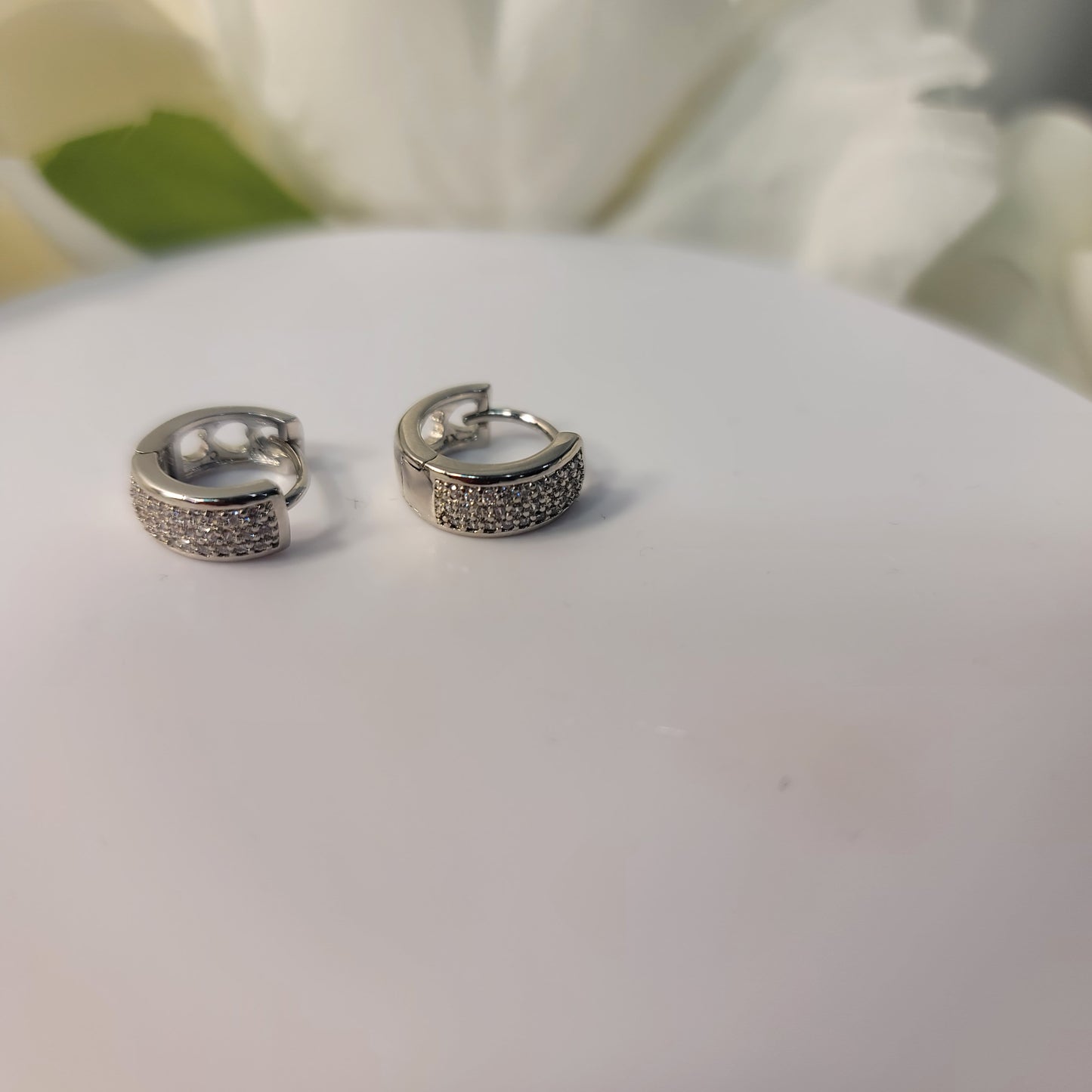 ELEGANT SPARKLE BAND HOOPS