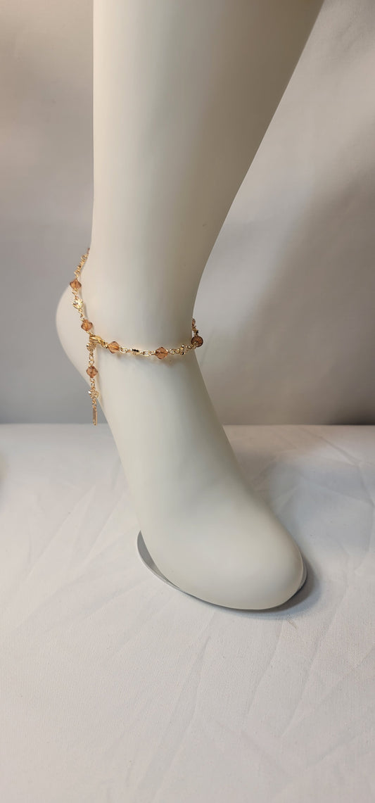 Elegant Rhombus and Heart Shaped  Anklet