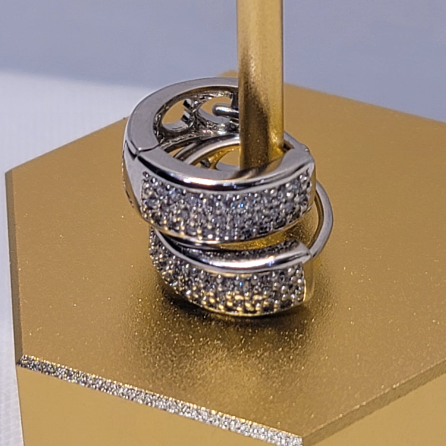 ELEGANT SPARKLE BAND HOOPS