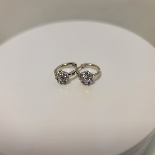 CLUSTER SHINE SILVER EARRINGS