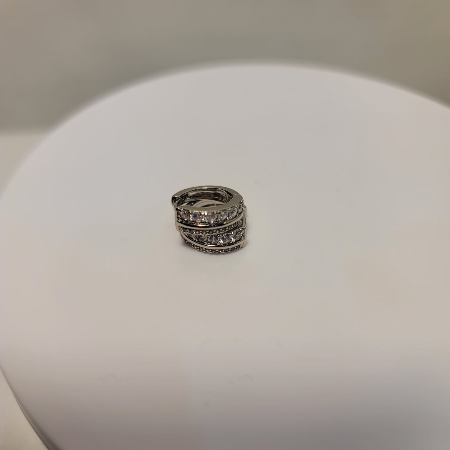 RADIANT ROW SILVER EARRINGS