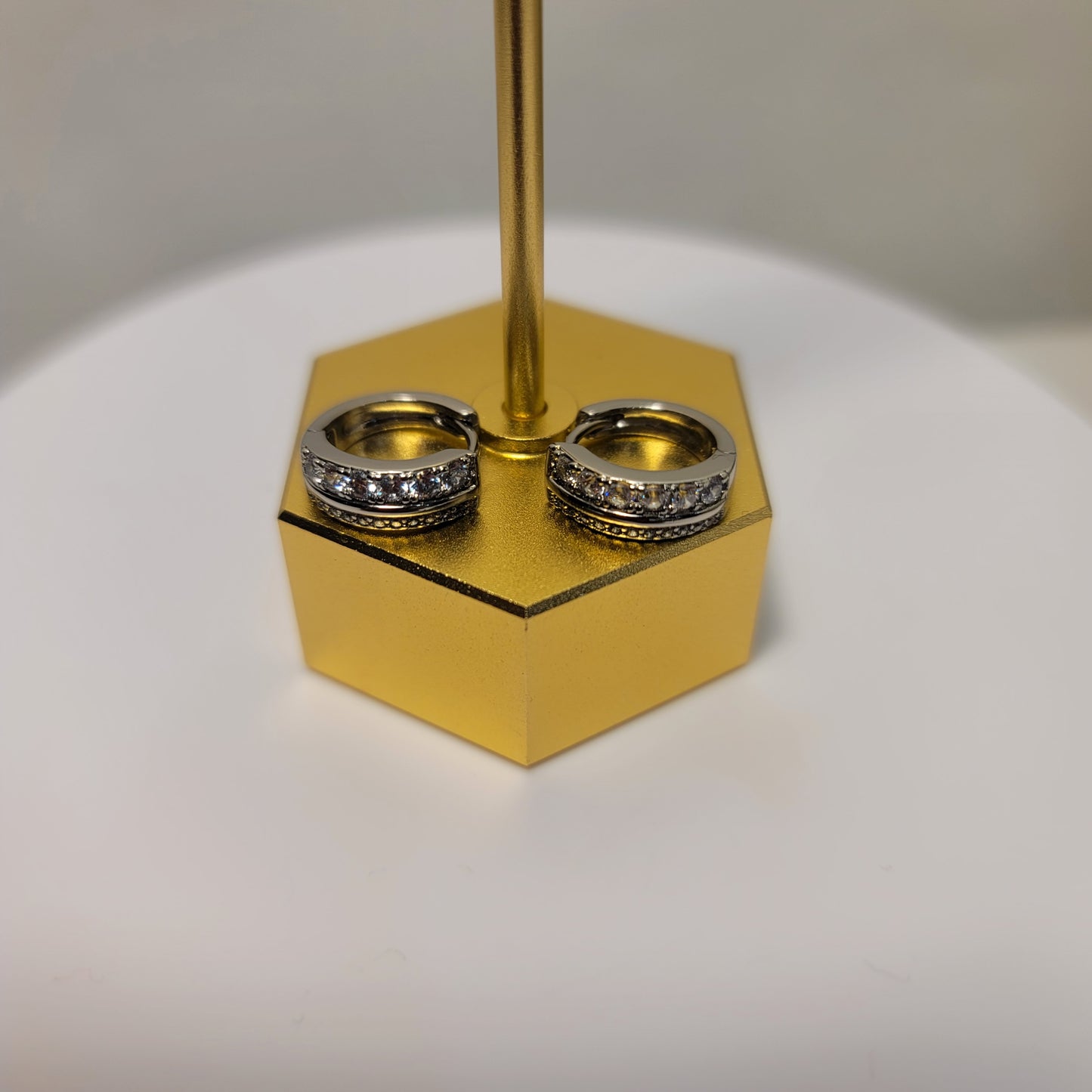 RADIANT ROW SILVER EARRINGS