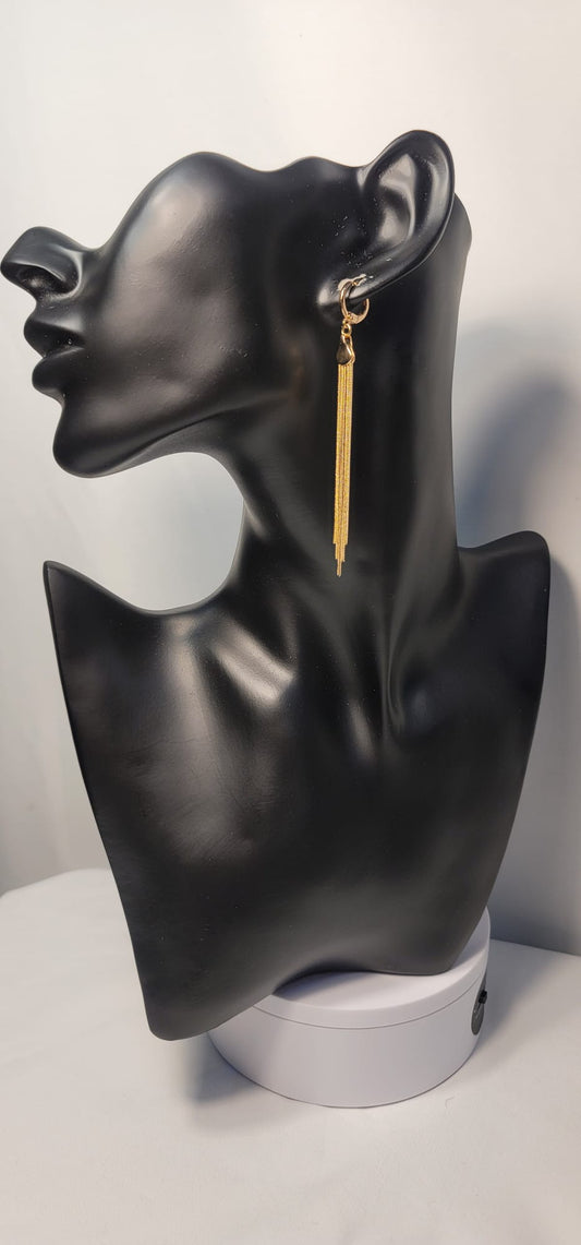 GOLDEN CASCADE DROP EARRINGS