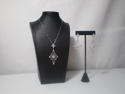 Rhombus Elegant Silver Jewelry set