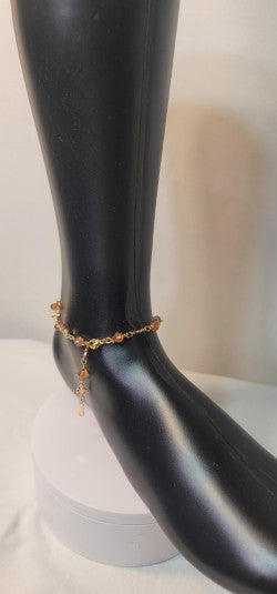 Elegant Rhombus and Heart Shaped  Anklet